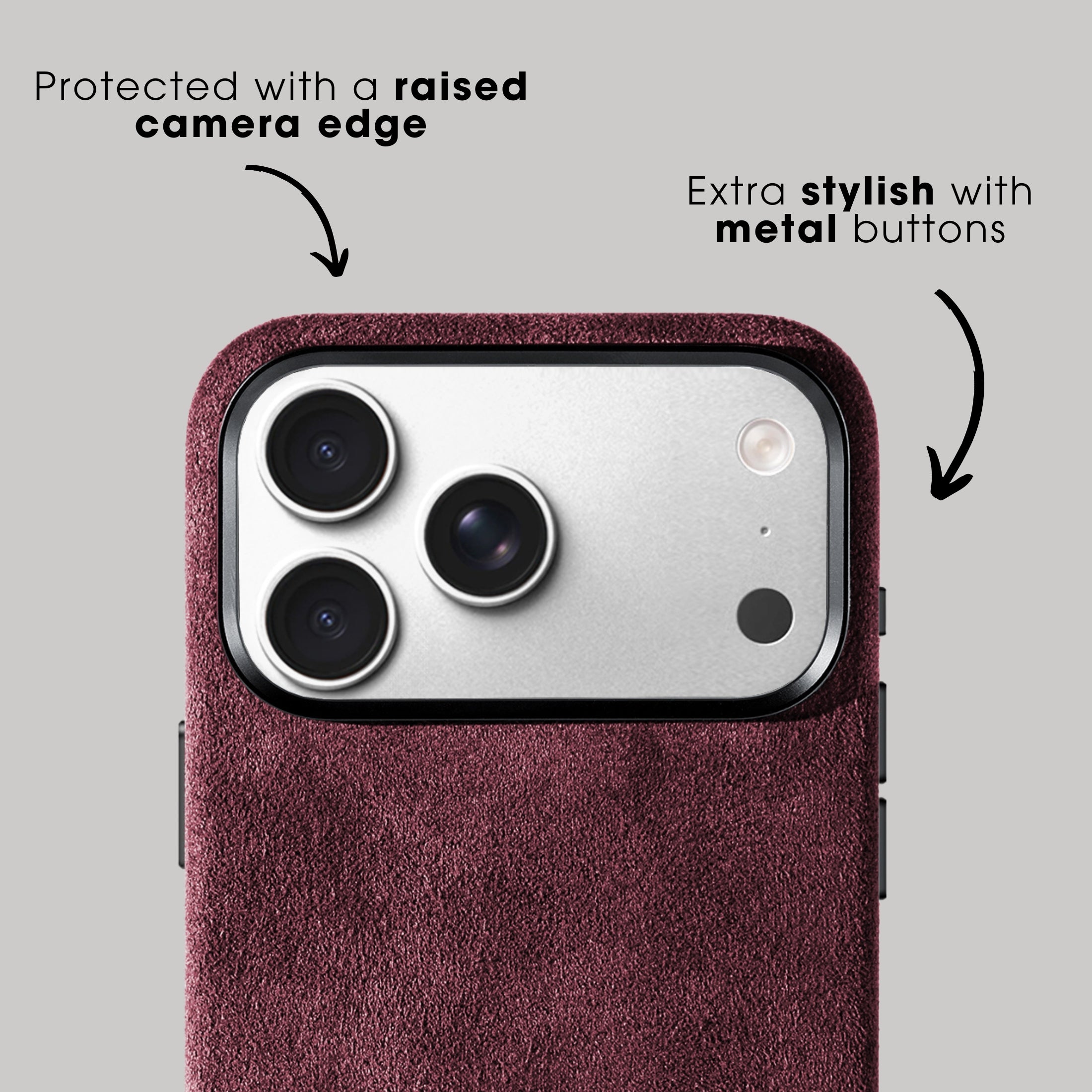 iPhone Alcantara Case - Wine Red