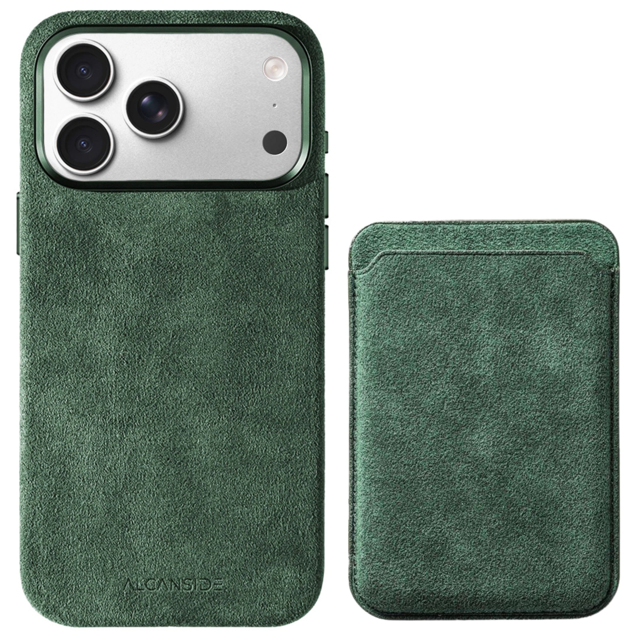 iPhone Alcantara Case + Magsafe wallet - Midnight Green
