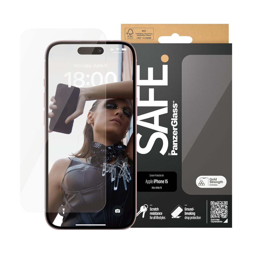 Panzerglass Screenprotector - iPhone 15 - Alcanside