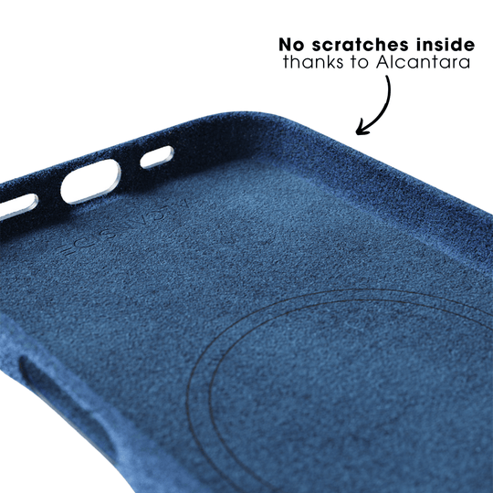 iPhone 16 Pro – Alcantara-Hülle – Meerblau