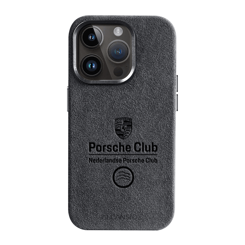 Niederländischer Porsche Club - iPhone 14 Pro Max - Alcantara Case - Space Grey