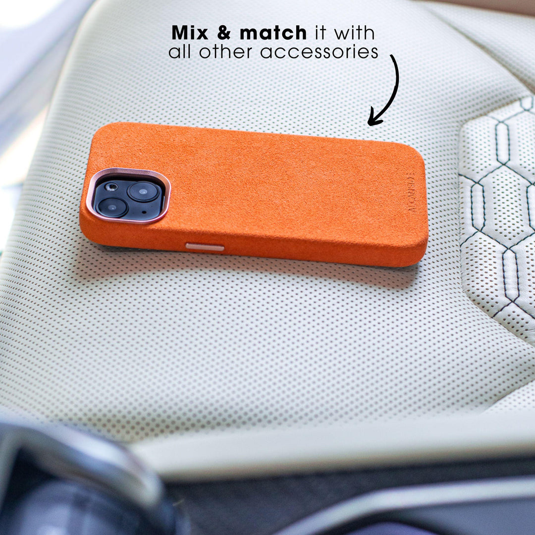 Limited Edition - iPhone 14 - Alcantara Case - Orange - Alcanside