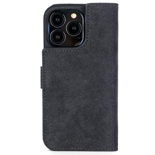 iPhone 13 Pro Max - Wallet Alcantara Case - Space Grey - Alcanside
